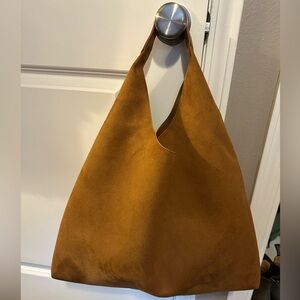 Gap Vegan Suede Slouchy Tote Bag, NWOT, Tan